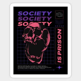 Anti Society Is Prison Rebel Anarchist Skull Urban wear Sticker